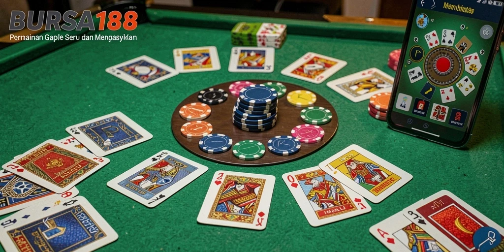 Screenshot menggambarkan keseruan gameplay Gaple BURSA188.