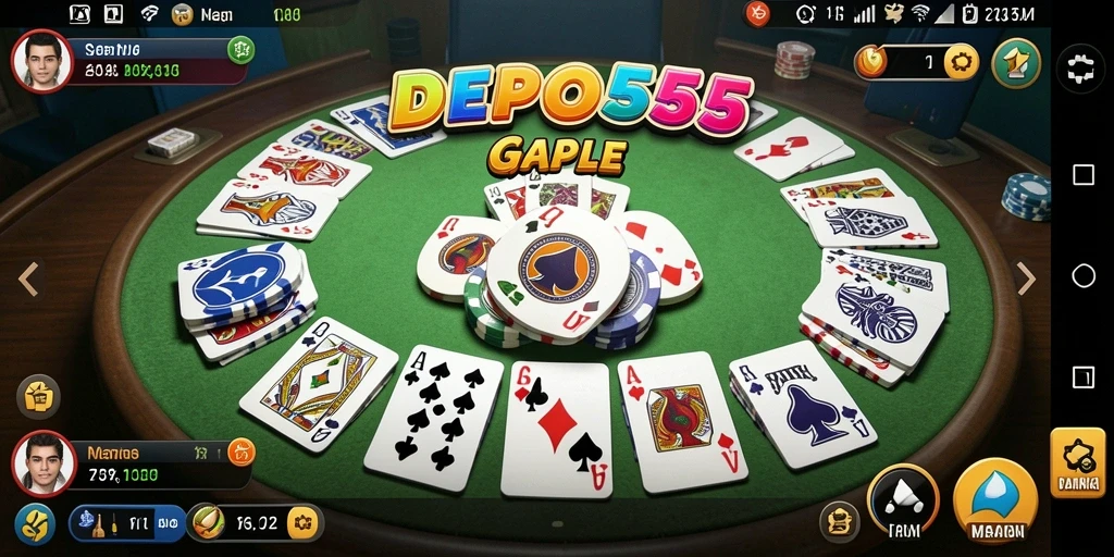 Screenshot gameplay seru DEPO555 saat bermain Gaple.