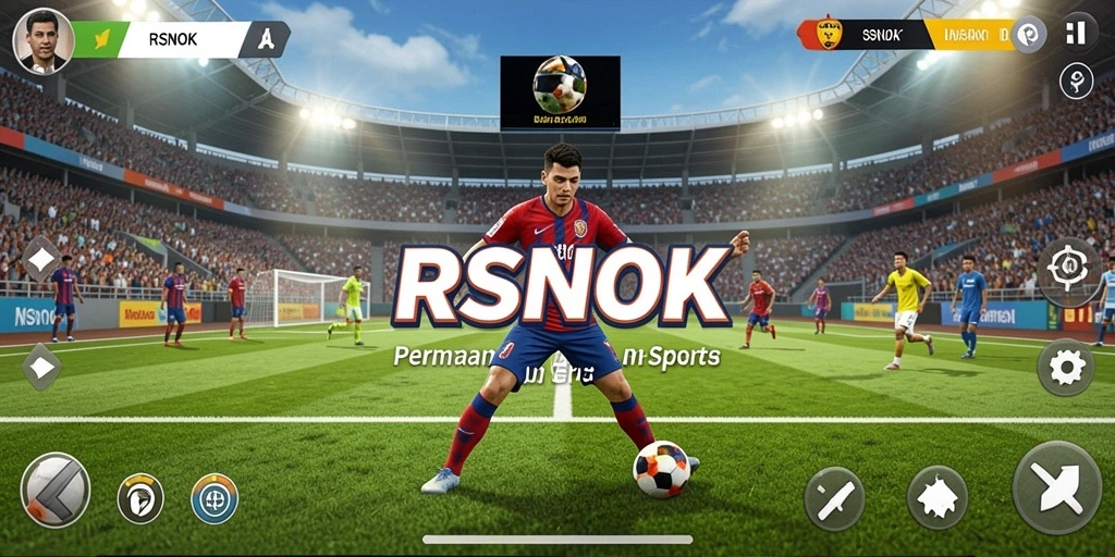 Tangkapan layar RSNOK menampilkan aksi seru dalam gameplay olahraga.