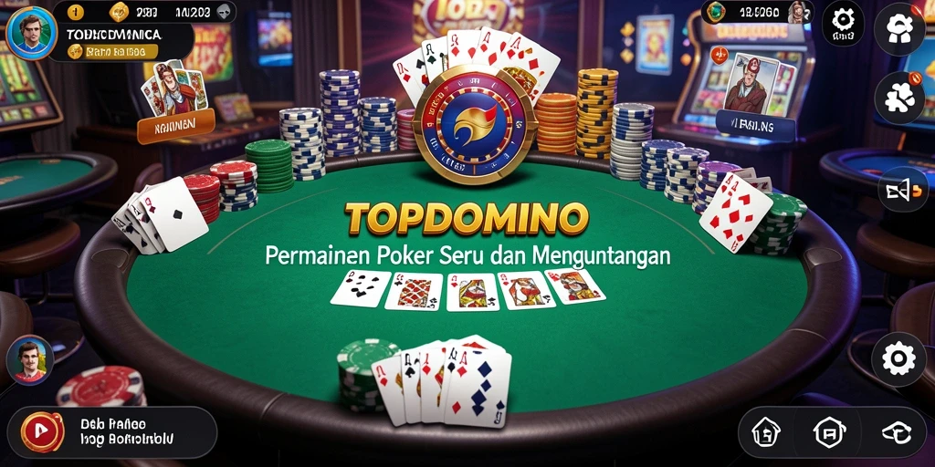 Screenshot utama gameplay poker di TOPDOMINO.
